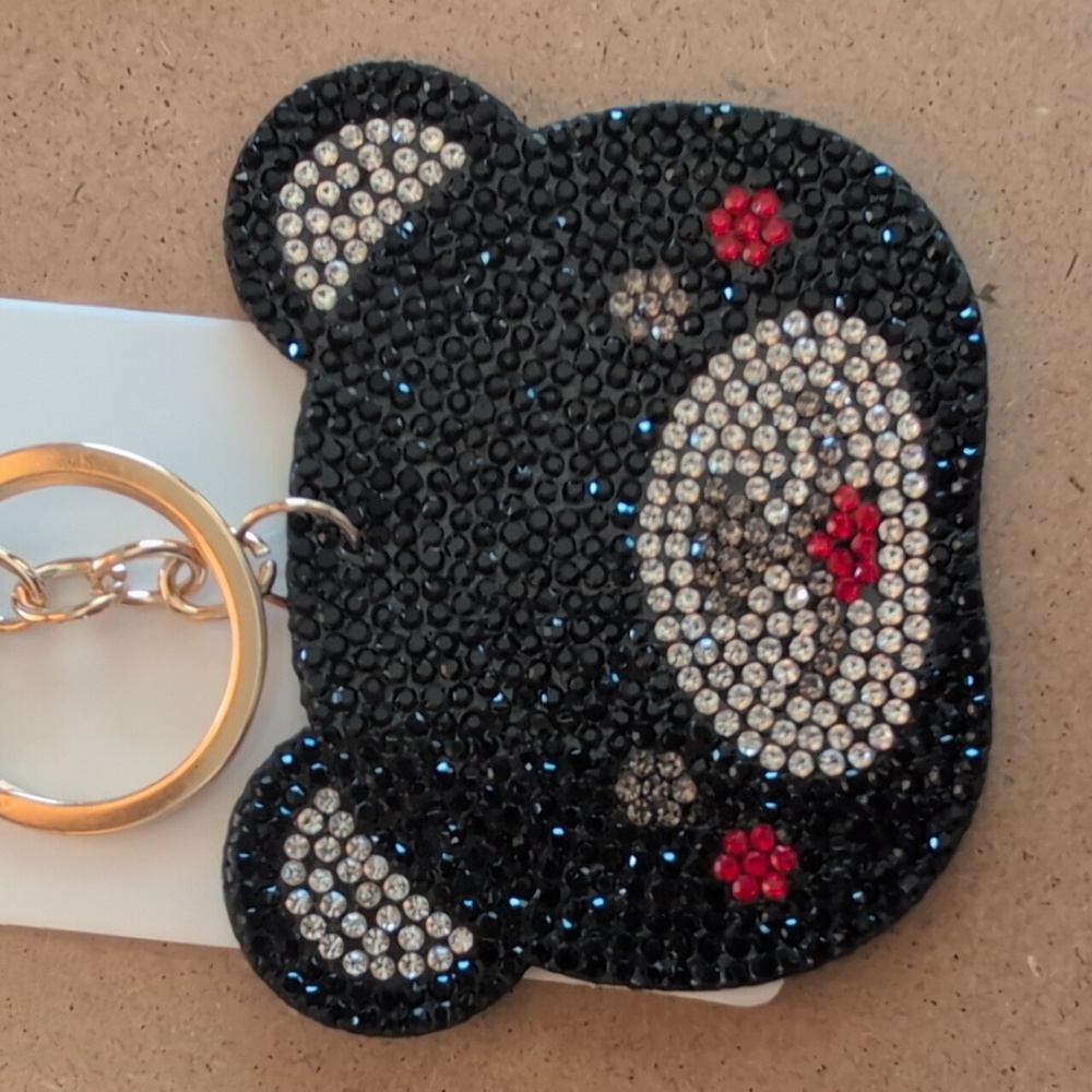 Black Bear Rhinestone Keychain Bag Charm - Picture 4 of 6